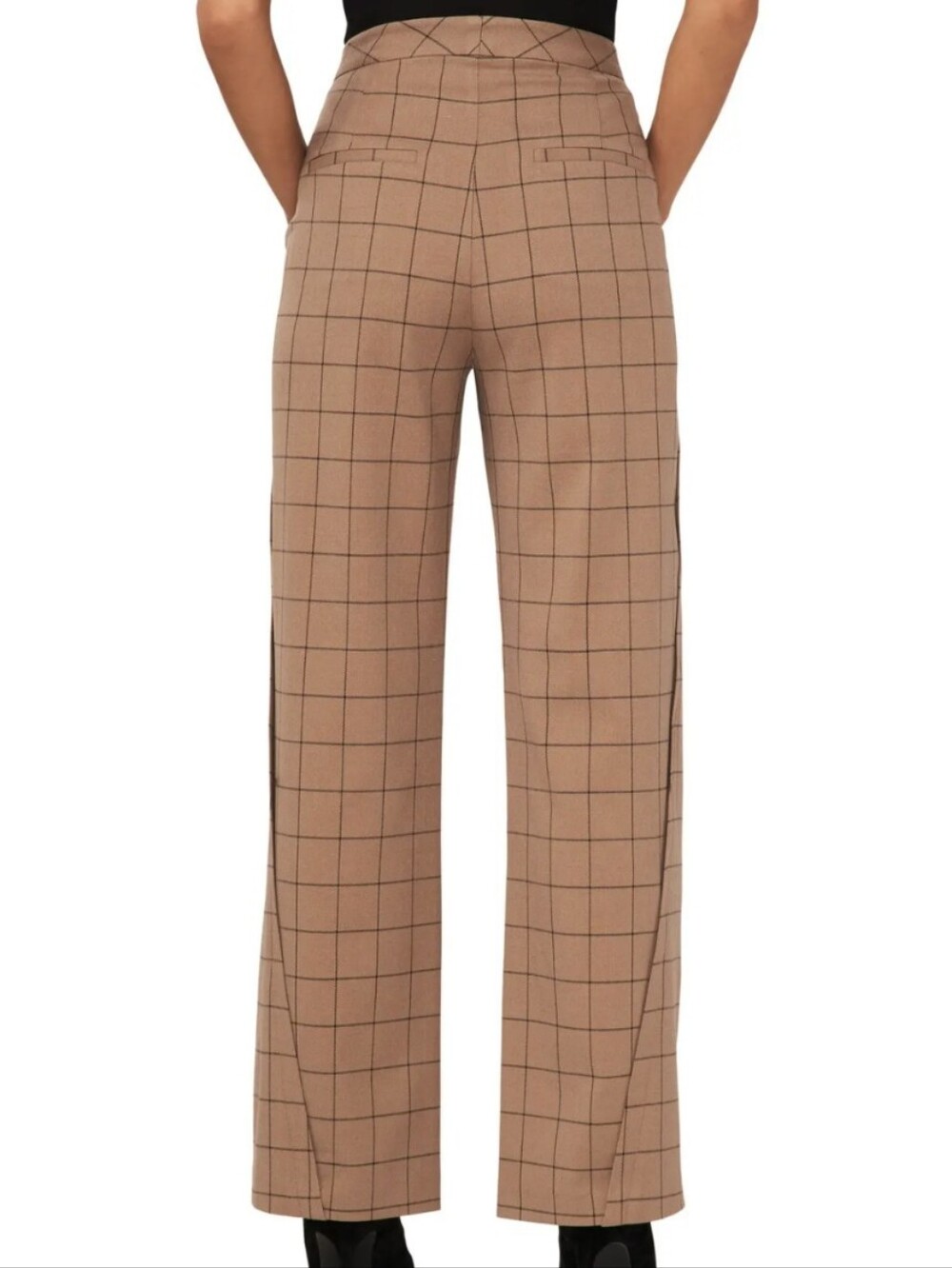 Halogen Windowpane Wide Leg Trousers - Picture 2 of 9